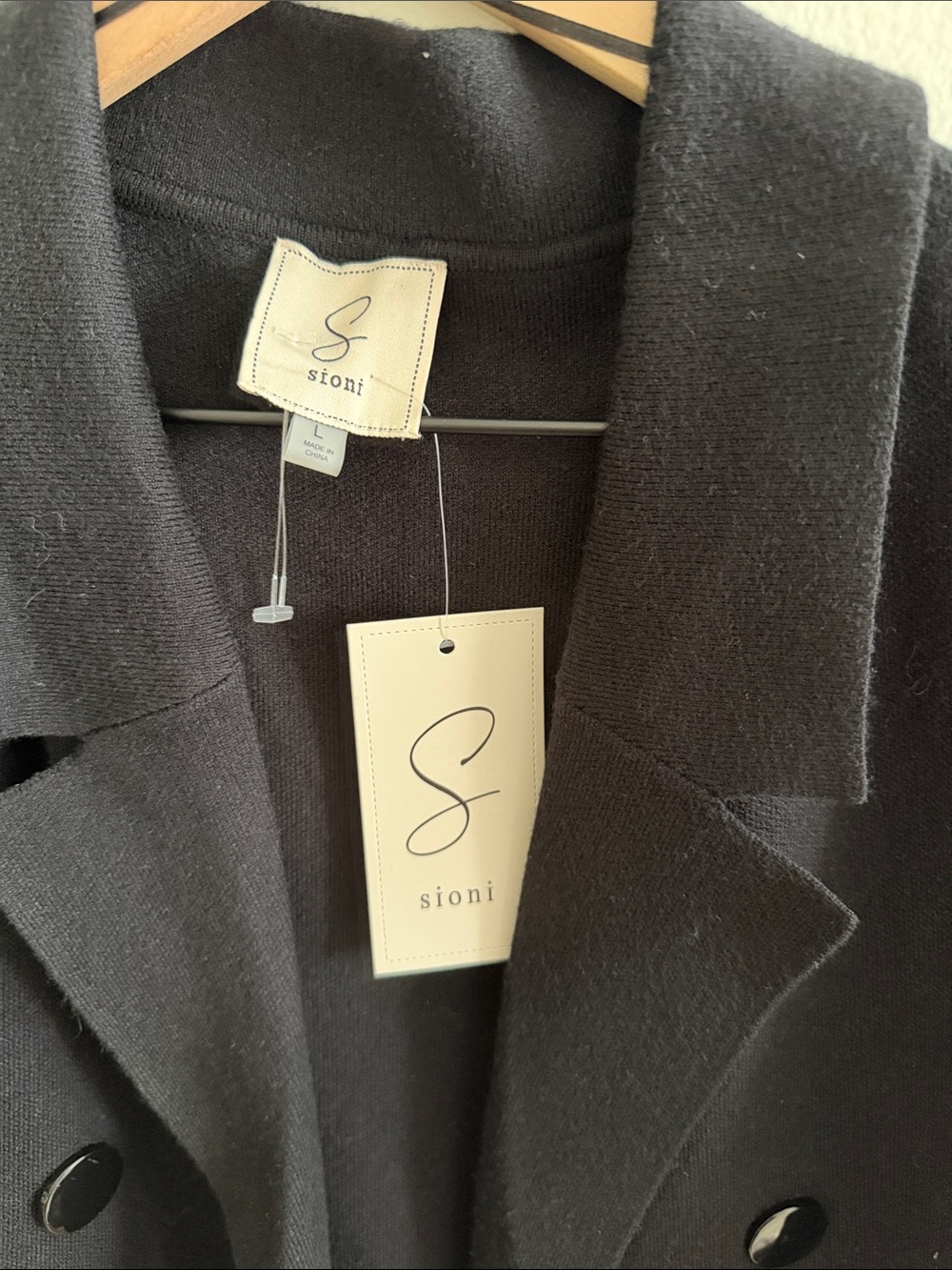Sioni Black Double-Breasted Sleeveless Blazer Vest - Picture 3 of 5